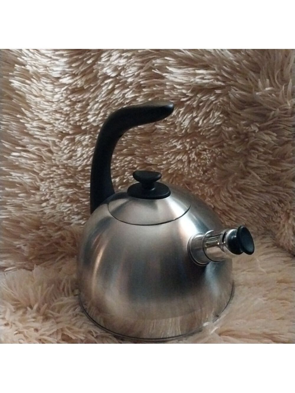 Masterclass 2.4qt Stainless Steel  Kettle Whistle  Black Ergonomic  Handle.
